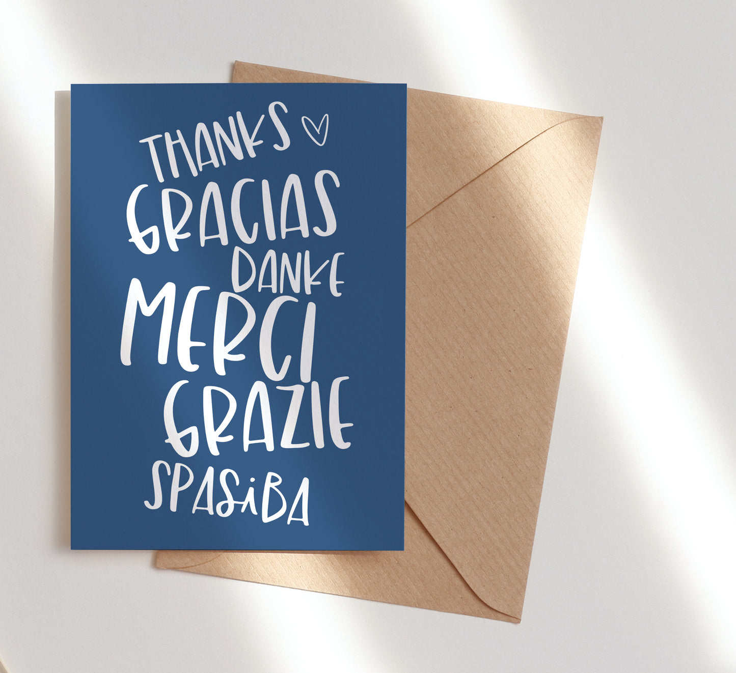 Thank you card navy