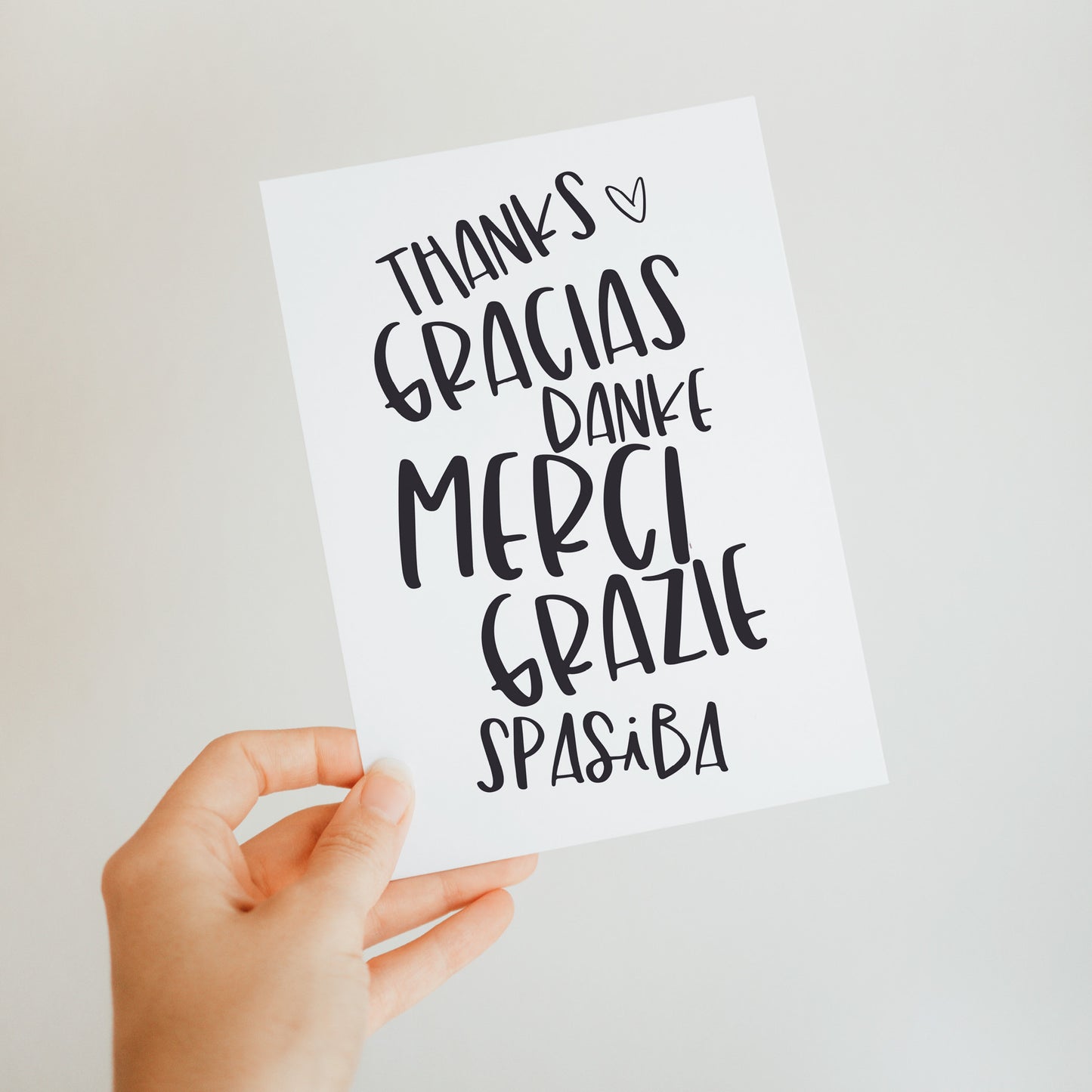 Thank you card white