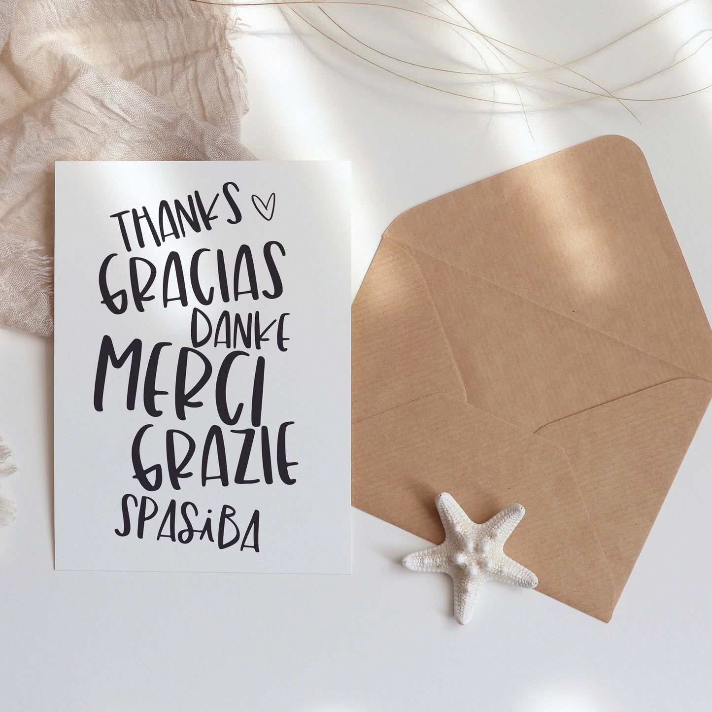 Thank you card white