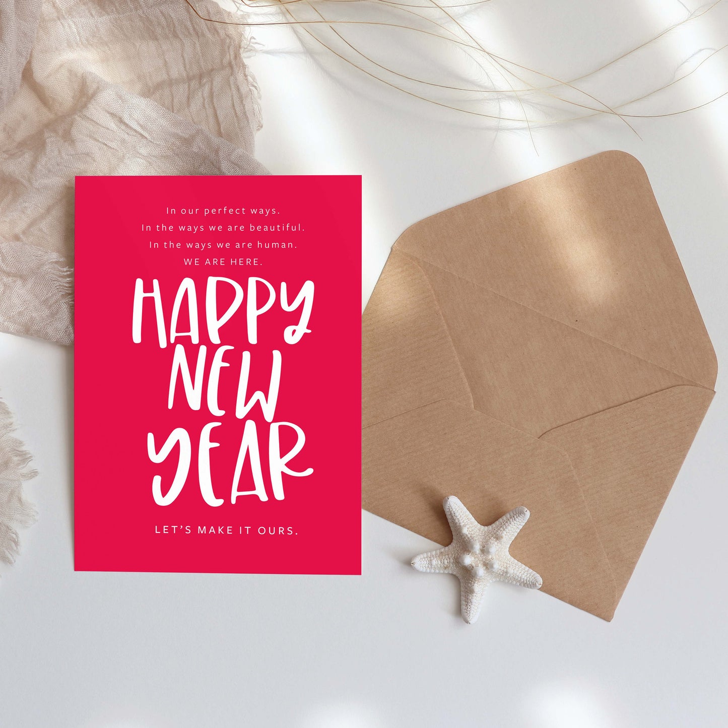 Happy New Year card red