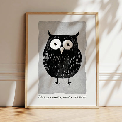 Dr. Seuss Think and wonder. Wonder and think Owl nursery poster