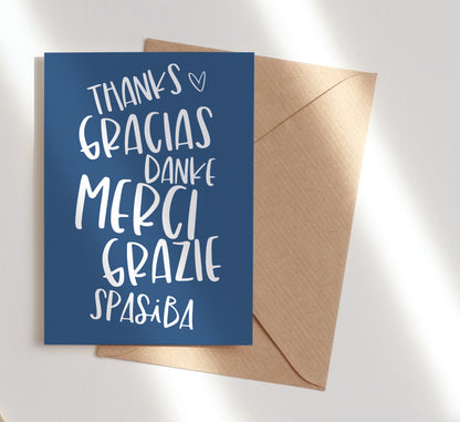 Thank you card navy
