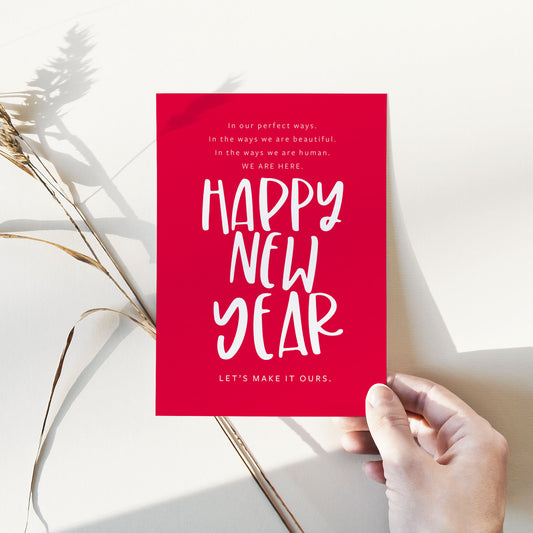 Happy New Year card red